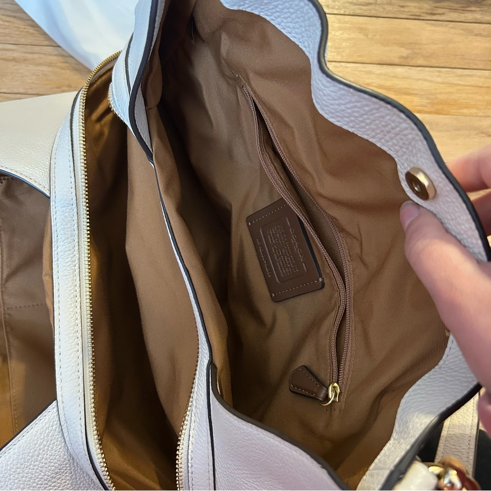 Cream Coach Hallie Handbag - Picture 9 of 14
